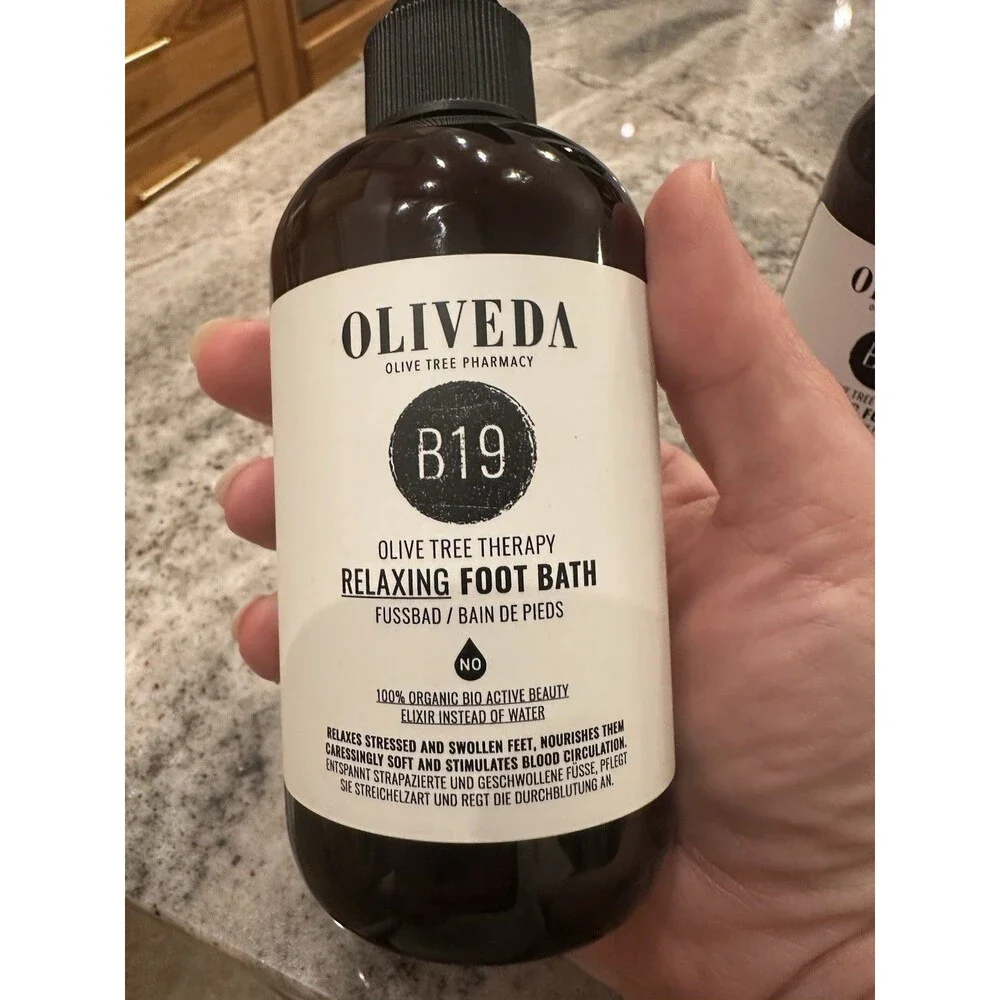 2pc  Oliveda B19 Relaxing Foot Bath B20 Softening Foot Balm Olive Tree Therapy